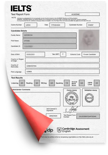 Cambridge Students IELTS result